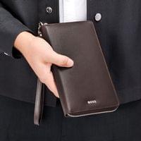 Hugo Boss Портфейл за пътуване Classic Smooth, кафяв - 3