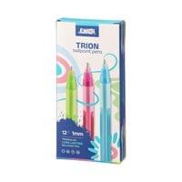 Химикалка Junior Trion, с капачка, 1 mm, асорти - 3