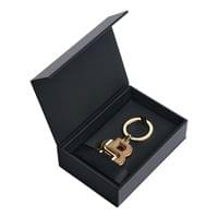 Hugo Boss Ключодържател Double B, кафяво-златист - 3