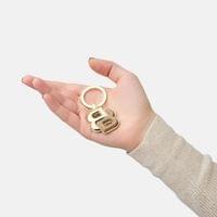 Hugo Boss Ключодържател Double B, кафяво-златист - 4