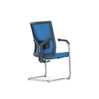 Посетителски стол RFG Snow Black M, дамаска и меш, до 120 kg, тъмносиня... - 3