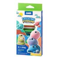 Пластилин Junior Kreatino Pyramid, 200 g, 8 цвята - 1 Пластилин Junior Kreatino Pyramid, 200 g, 8 цвята - 1
