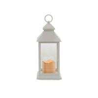 Фенер Giftdecor, голям, пластмасов, LED, бял - 1 Фенер Giftdecor, голям, пластмасов, LED, бял - 1