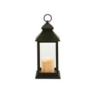 Фенер Giftdecor, голям, пластмасов, LED, черен - 1 Фенер Giftdecor, голям, пластмасов, LED, черен - 1
