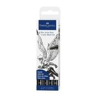 Faber-Castell Маркер Pitt Comic, 4 броя, черен - 1