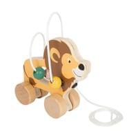 Small Foot Лъвче, дървена играчка за дърпане със спирала, сафари - 1 Small Foot Лъвче, дървена играчка за дърпане със спирала, сафари - 1