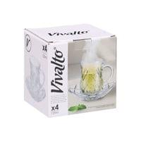 Чаша Vivalto с чинийка, стъклена, 125 ml, 4 броя - 2