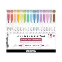 Zebra Маркер-четка Mildliner Brush&Marker 15PK, 15 цвята - 1 Zebra Маркер-четка Mildliner Brush&Marker 15PK, 15 цвята - 1