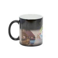 BESTSUB Магическа чаша, керамична, 330 ml, черен гланц, с възможност за... - 2