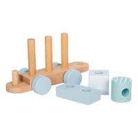 Small Foot Влак 2 в 1, дървен, 14 части, пастелносин - 2