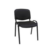 Посетителски стол Iso Black, екокожа, метална основа, до 120 kg, черен - 1