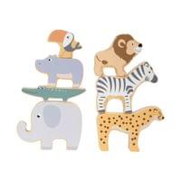 Small Foot Комплект животни, дървени, за подреждане, 7 части - 1