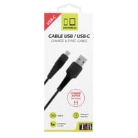 Кабел TNB USB type C/USB A, 1 m, USB-C, черен - 2