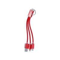 Cool Кабел 3 в 1 USB Scolt, Lightning, micro USB и USB type C, червен - 2