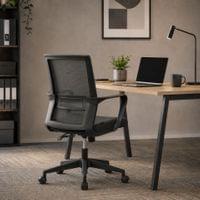 Офис стол RFG Smart W, дамаска и меш, Tilt механизъм, до 120 kg, черна... - 7