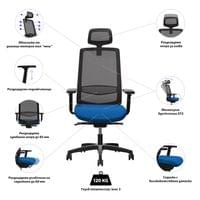 Ергономичен стол Rim Victory VI 1401, Synchronous ST2 механизъм, до 120... - 3