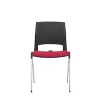 Посетителски стол RFG Sweet Chrome Black, дамаска и полипропилен, до 120... - 2
