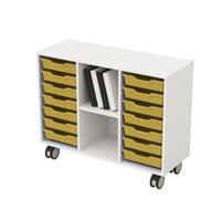 Етажерка RFG, с 14 жълти тавички, PP, 104 х 40 х 960 mm,... - 1
