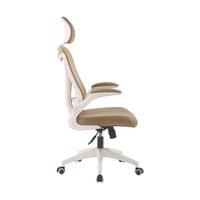Директорски стол RFG Jolly White HB, дамаска и меш, Tilt механизъм,... - 2