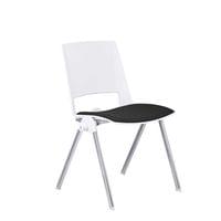 Посетителски стол RFG Sweet Chrome White, дамаска и полипропилен, до 120... - 1