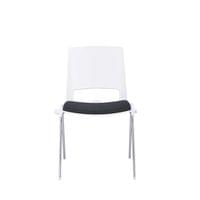 Посетителски стол RFG Sweet Chrome White, дамаска и полипропилен, до 120... - 2