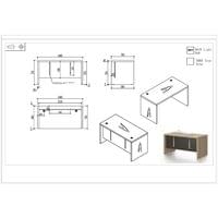Бюро RFG Milano, 1400 х 700 х 750 mm, ПДЧ 40 mm, светъл... - 4