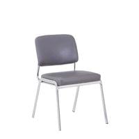 Посетителски стол RFG Slow M, екокожа, метална основа, до 120 kg, сив, 4... - 1
