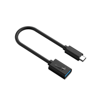 Адаптер Genius ACC-C2AC, с кабел, USB Type-A към USB Type-C, 21 cm, черен - 1