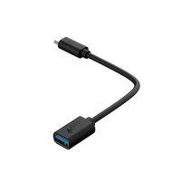 Адаптер Genius ACC-C2AC, с кабел, USB Type-A към USB Type-C, 21 cm, черен - 2