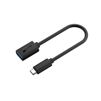 Адаптер Genius ACC-C2AC, с кабел, USB Type-A към USB Type-C, 21 cm, черен - 2