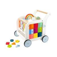 Small Foot Проходилка - Дидактичен куб, на колелца, дървена, 42 х 39 х... - 1