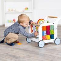 Small Foot Проходилка - Дидактичен куб, на колелца, дървена, 42 х 39 х... - 2