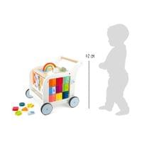 Small Foot Проходилка - Дидактичен куб, на колелца, дървена, 42 х 39 х... - 8