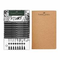 Faber-Castell Маркери Pitt Artist, 8 броя, с включен скицник - 1