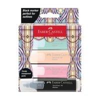 Faber-Castell Текст маркер, 1 черен и 3 пастелни цвята - 1