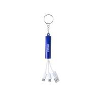 Zaref Кабел 3 в 1 USB, Lightning, micro USB и USB type C, син - 1