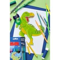 Faber-Castell Моливи Динозавър, 10 стандартни и 3... - 2 Faber-Castell Моливи Динозавър, 10 стандартни и 3... - 2