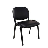 Посетителски стол Iso Iron Black, екокожа, черен, 7 броя в комплект - 1