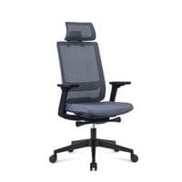 Ергономичен стол RFG Meteor X Black HB, дамаска и меш, до 130 kg, сива... - 1 Ергономичен стол RFG Meteor X Black HB, дамаска и меш, до 130 kg, сива... - 1