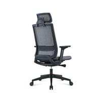 Ергономичен стол RFG Meteor X Black HB, дамаска и меш, до 130 kg, сива... - 4