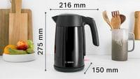 Електрическа кана за вода Bosch TWK7L463, 1.7 L, 2400 W, черна - 10