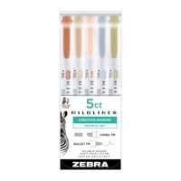 Zebra Текст маркер Mildliner Neutral, двоен, 5 цвята - 1