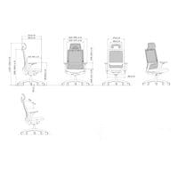 Ергономичен стол RFG Meteor X Black HB, дамаска и меш, до 130 kg, черна... - 8