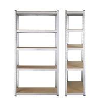 Стелаж RFG, метален, с 5 рафта, 900 х 400 х 1800 mm, MDF,... - 2