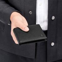 Hugo Boss Портфейл Saffiano Double B, с отделение за монети, черен - 3