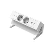 Разклонител Fellowes Ampra Power Desk, шуко, 2 гнезда, 1 USB Type-A, 1... - 1