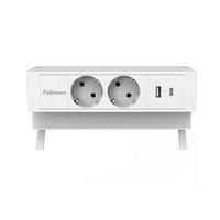 Разклонител Fellowes Ampra Power Desk, шуко, 2 гнезда, 1 USB Type-A, 1... - 2