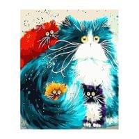 Foska Комплект рисуване по номера Котки, 40 x 50 cm - 1