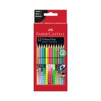 Faber-Castell Акварелни моливи Grip, 12 пастелни, неонови... - 1