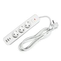 Разклонител Office 1, шуко, 3 гнезда, 3 m кабел, 2 USB Type-A, 1 USB... - 1